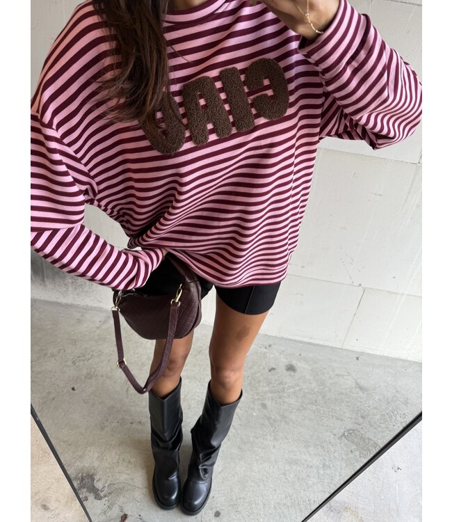 Trui Striped Ciao Pink Bordeaux