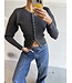 Trui Button Up Dark Grey
