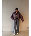 Oversized Riv Leather Jacket Burgundy