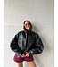 Oversized Riv Fake Leather Jacket