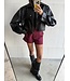 Oversized Riv Fake Leather Jacket