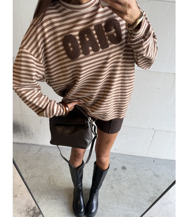 Trui Striped Ciao Beige Brown