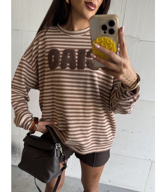Trui Striped Ciao Beige Brown