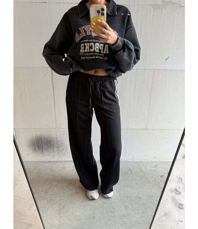 The Striped Jogger Black