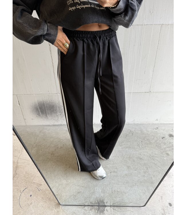 The Striped Jogger Black