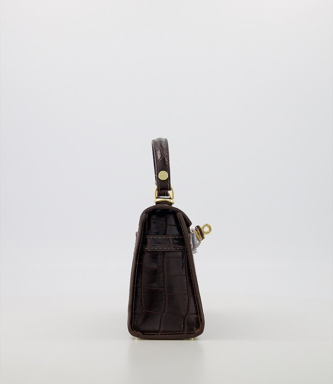 Bag Grace Croco Dark Brown Leather