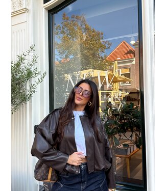 Fake Leather Jacket Mia Brown