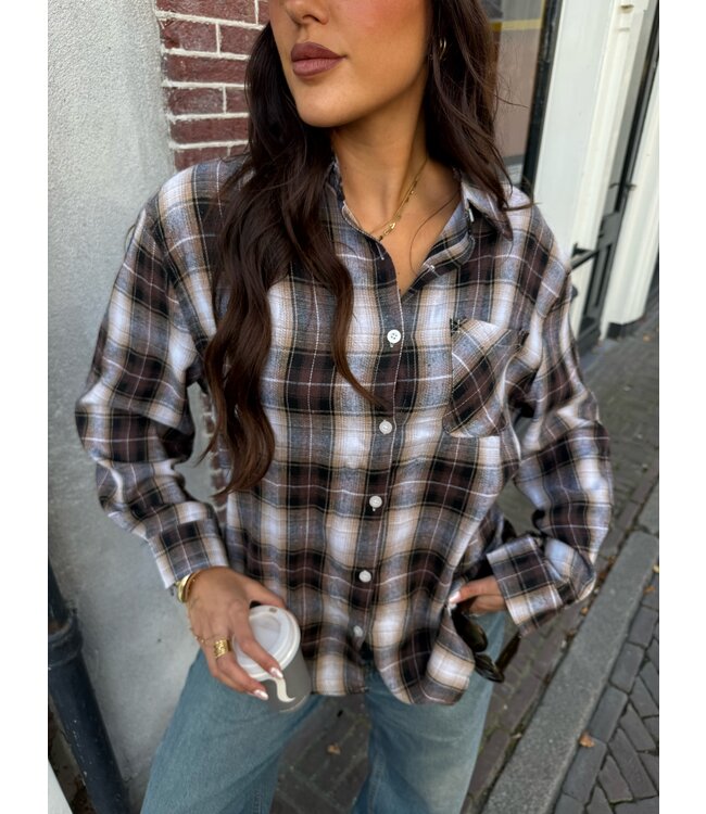 Blouse Plaid Coffee