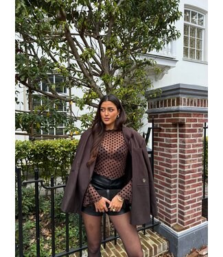 Mesh Top Dotted Brown