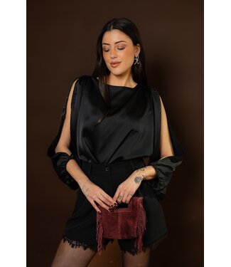Celina Satin Blouse Black