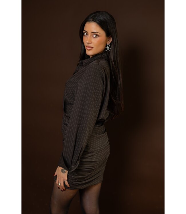The Brown Dress Striped