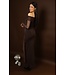 Off Shoulder Dress Brown Long