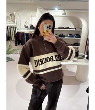 The Melbourne Half Zip Sweater Brown