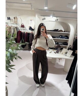 Mocha Wide Leg Trousers