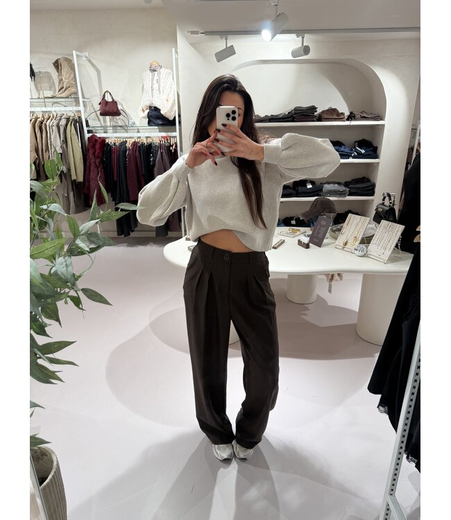 Mocha Wide Leg Trousers