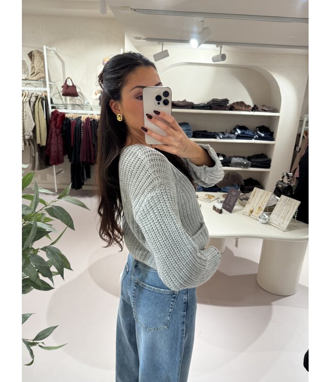 Kabel Knit Vest Grey