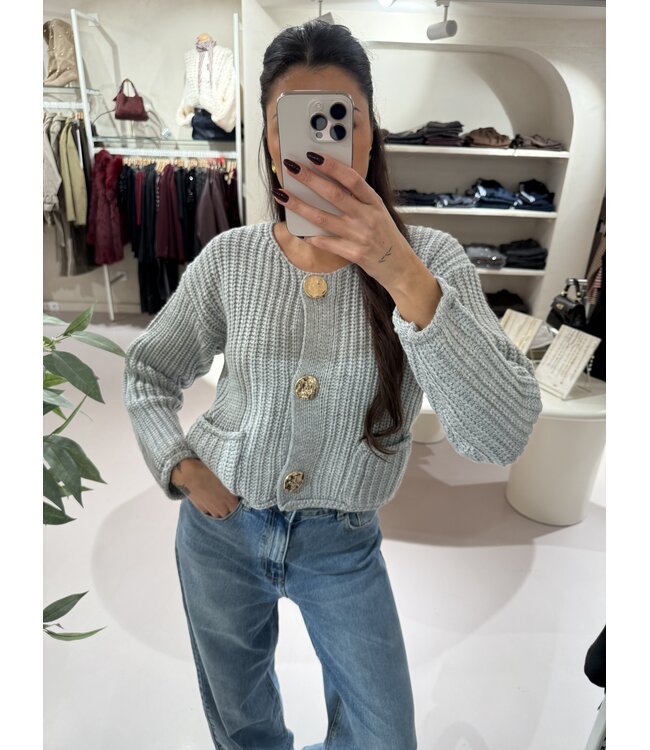 Kabel Knit Vest Grey