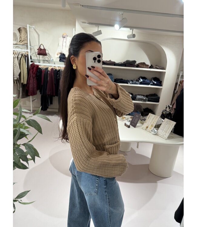 Kabel Knit Vest Beige