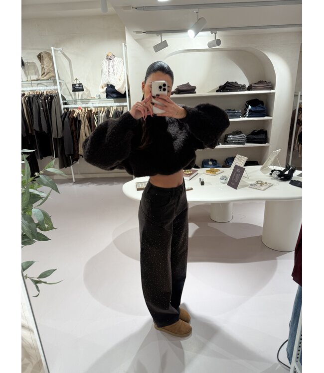 Balloon Jeans Strass Stretch Brown