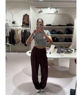 Berry Wide Leg Trousers