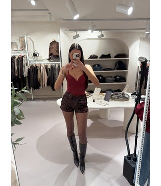 Short Pailetten Bordeaux