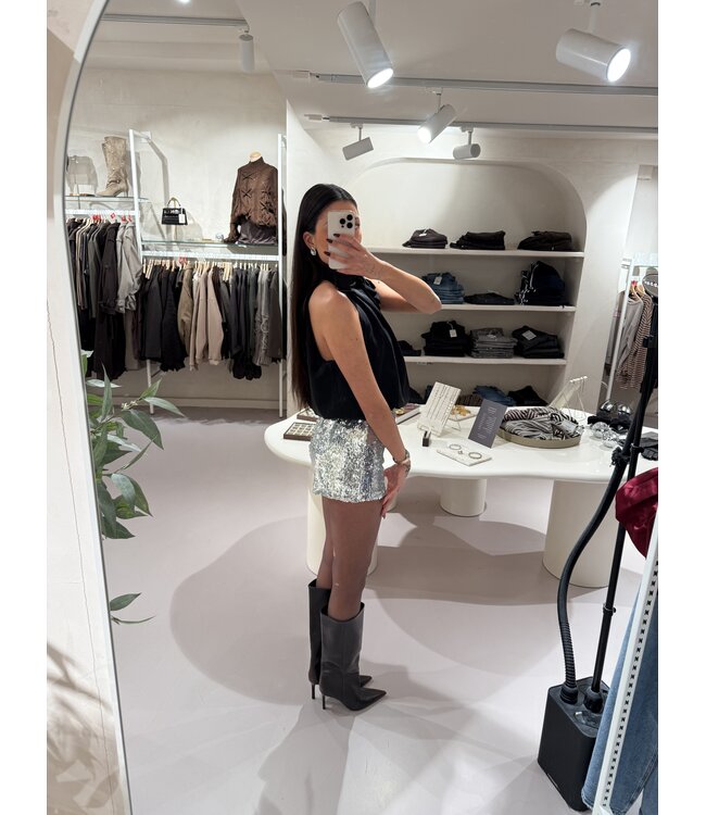 Short Pailetten Zilver