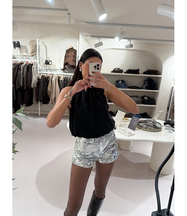 Short Pailetten Zilver