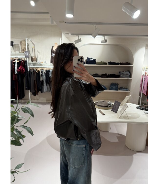 The Fake Leather Jacket Foxie Brown