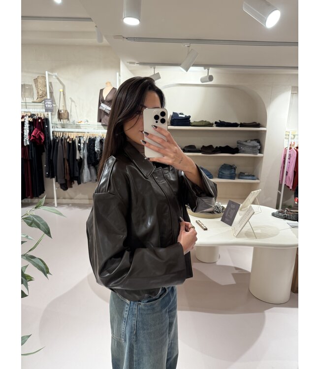 The Fake Leather Jacket Foxie Brown