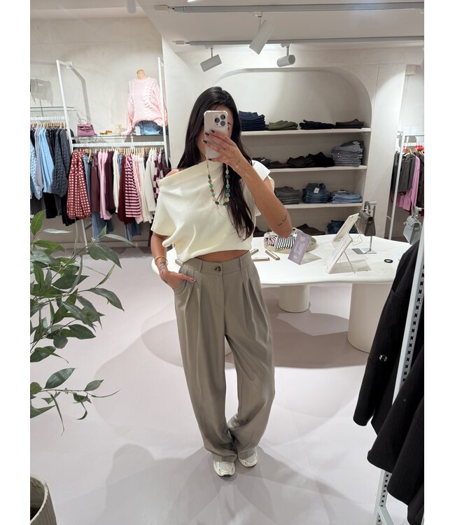 The Taupe Wide Leg Trousers