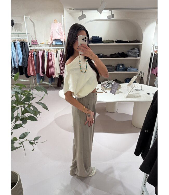 The Taupe Wide Leg Trousers