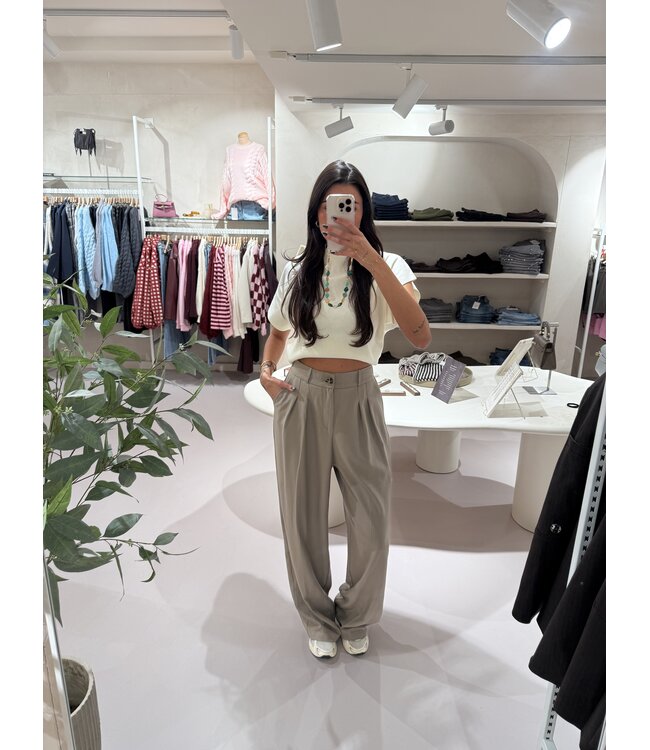 The Taupe Wide Leg Trousers