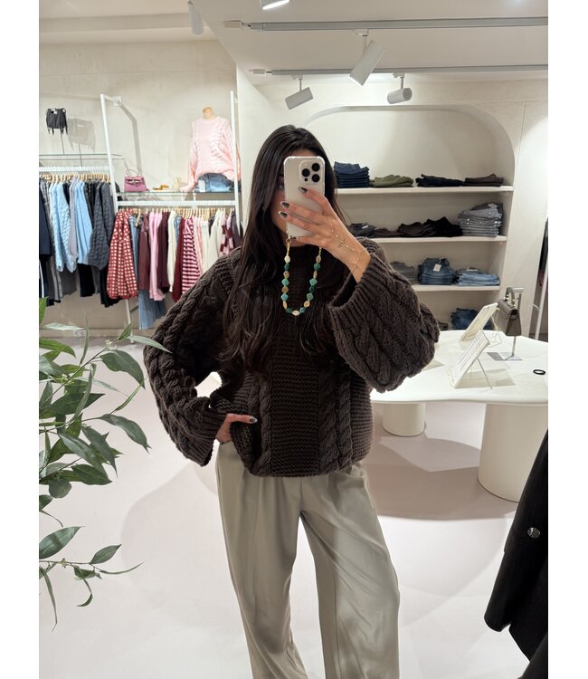 The Big Kabel Knit Brown