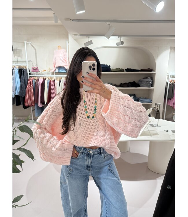 The Big Kabel Knit Light Pink