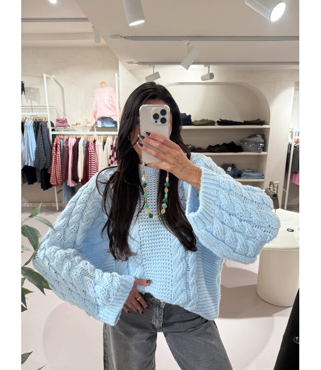 The Big Kabel Knit Light Blue