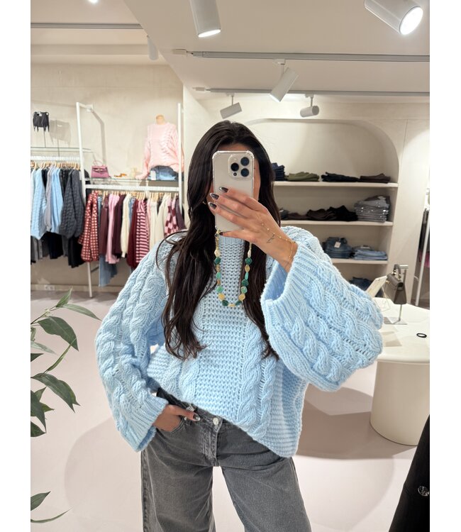 The Big Kabel Knit Light Blue