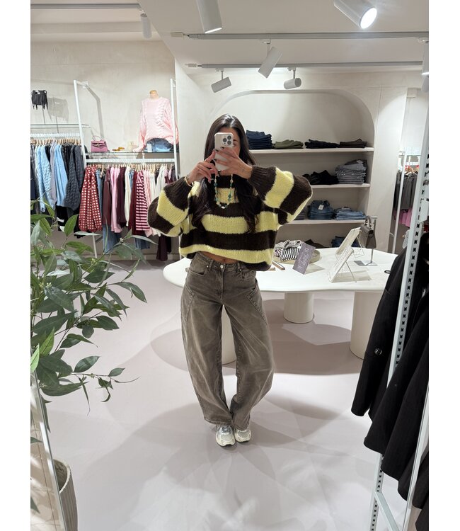 The Knit Striped Brown & Yellow