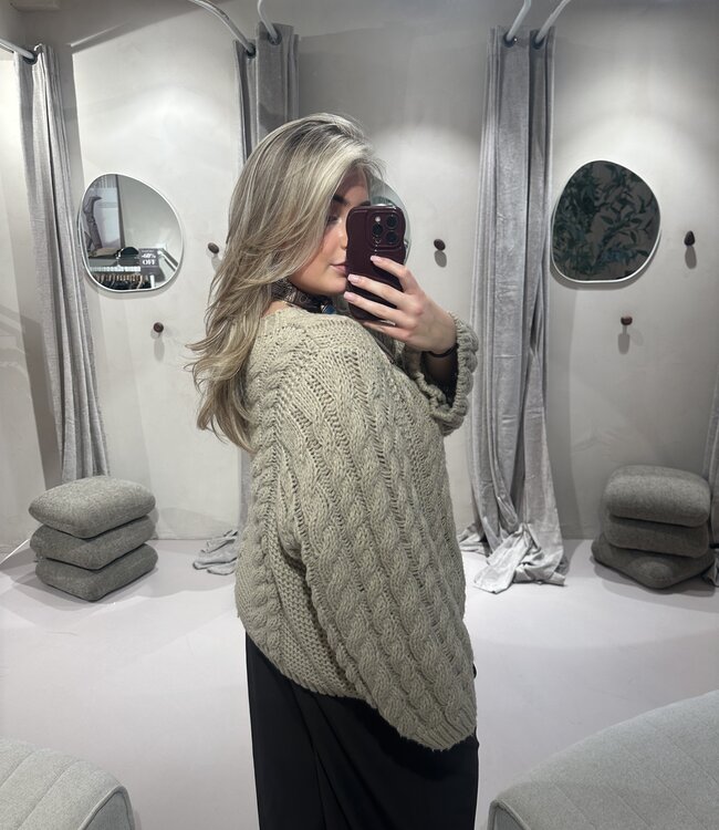 The Big Kabel Knit Beige