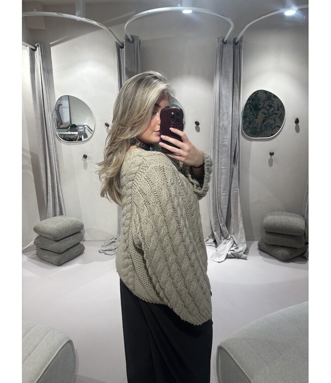 The Big Kabel Knit Beige