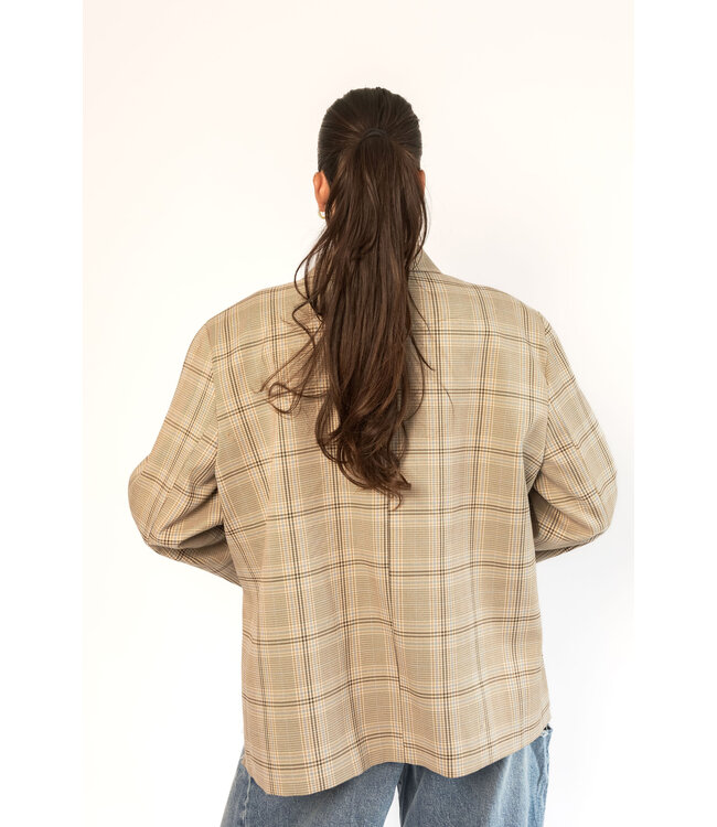 Ambika Oversized Blazer Khaki Plaid