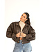 Cropped Leather Chocolate Jacket