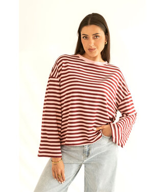 T- Shirt Striped Megan Burgundy