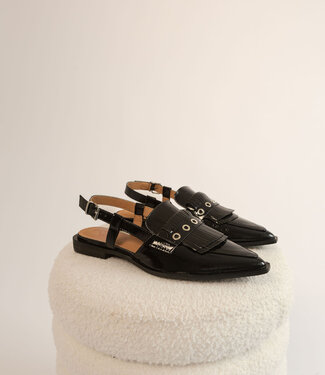 Slingback Fringe Vegan Black