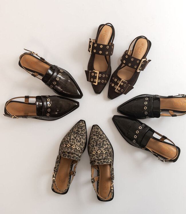 Slingback Fringe Vegan Leopard