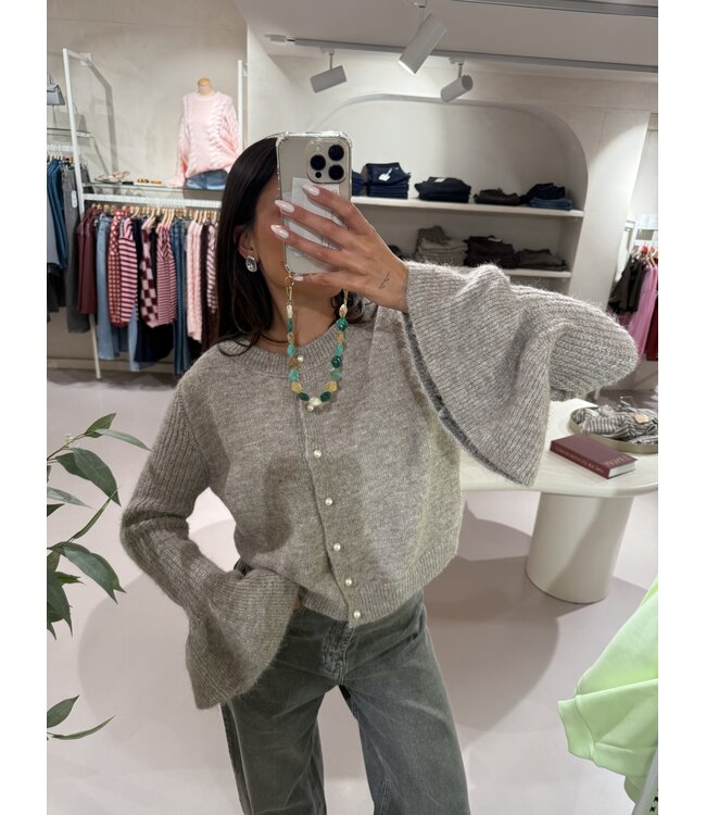 Vest Mila Taupe Pearls