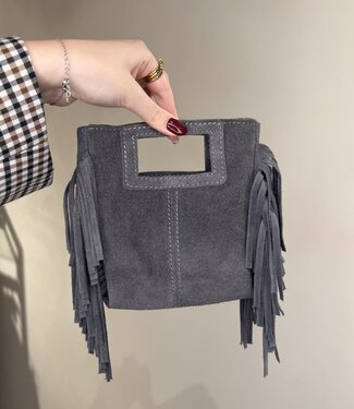 Little Bag Suede Fringe Grey
