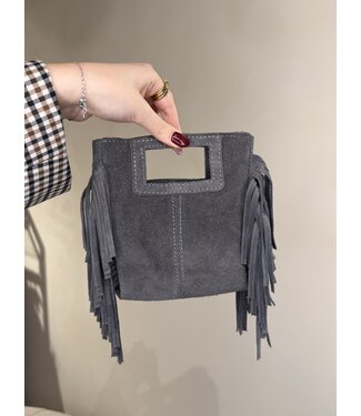 Little Bag Suede Fringe Grey