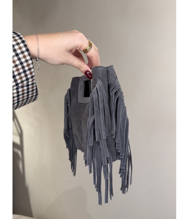 Little Bag Suede Fringe Grey