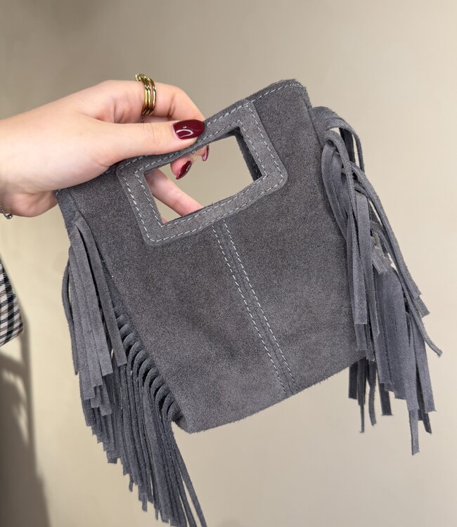 Little Bag Suede Fringe Grey