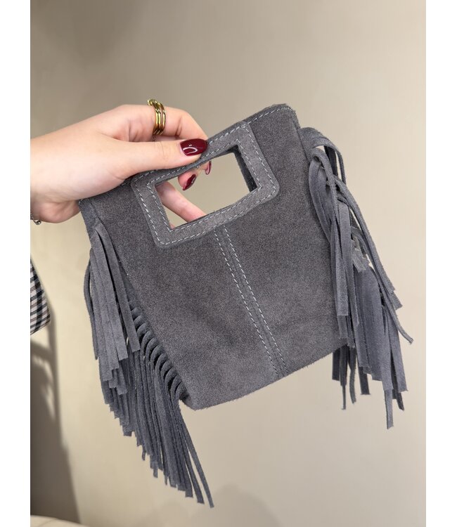 Little Bag Suede Fringe Grey